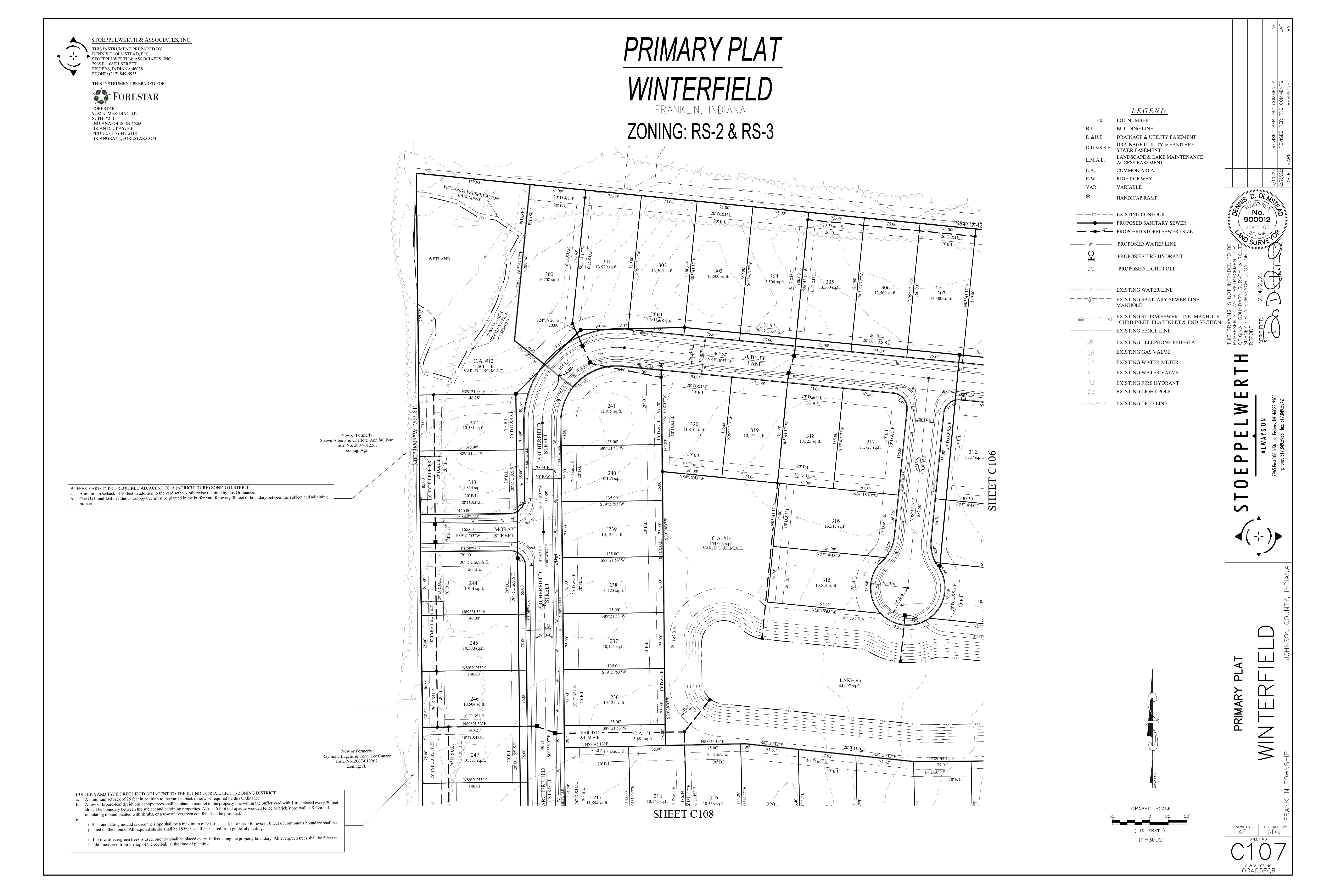 Primary Plat Sheet C107 West Border